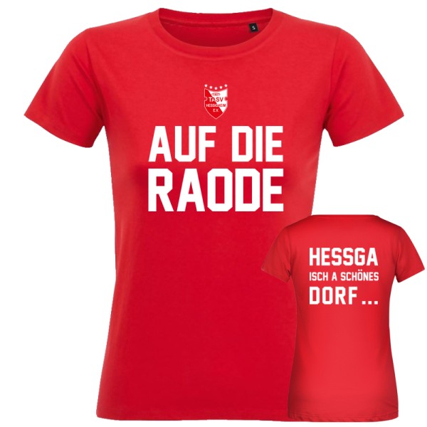 TASV Damen-Shirt 4 - Pokal / rot / Hessga isch a schönes Dorf...